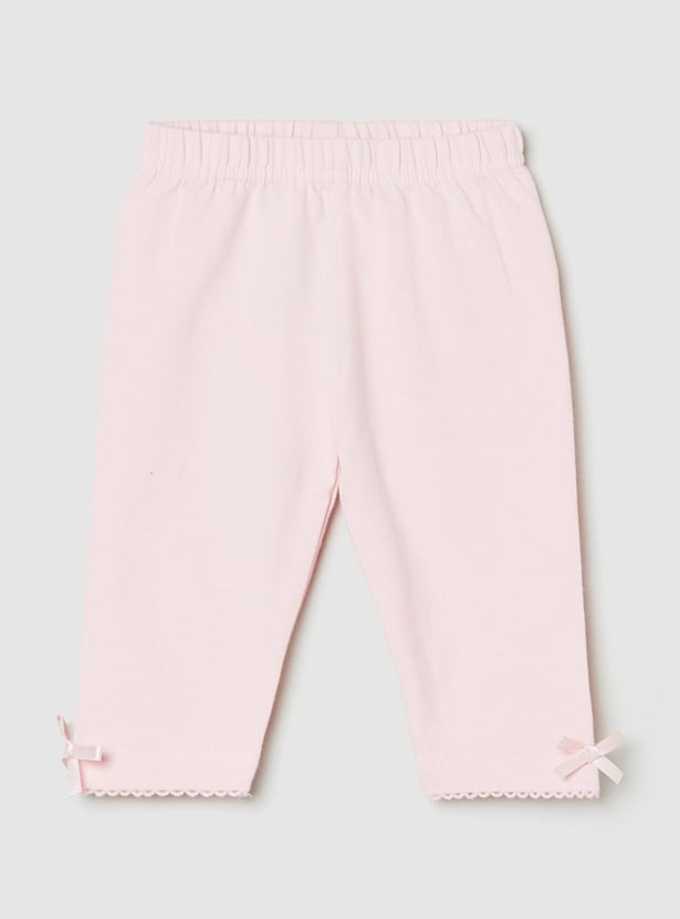 Girls Solid 3/4th Leggings