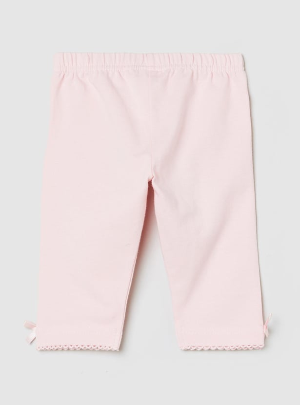 Girls Solid 3/4th Leggings