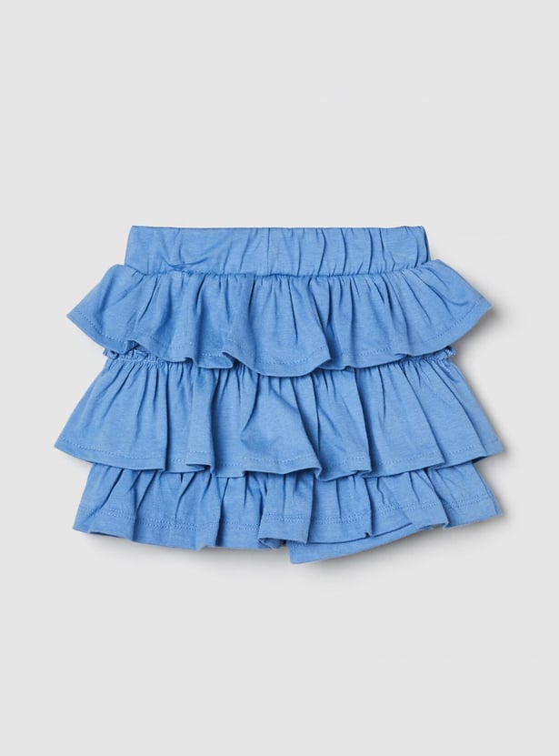 MAX Girls Solid Layered Skirt