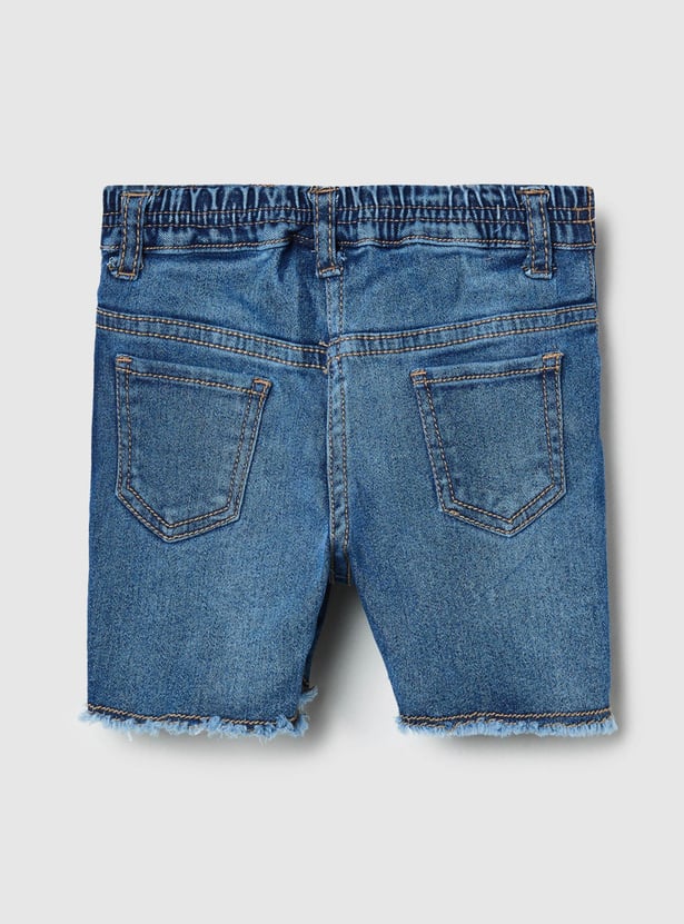 Girls Embroidered Denim Shorts