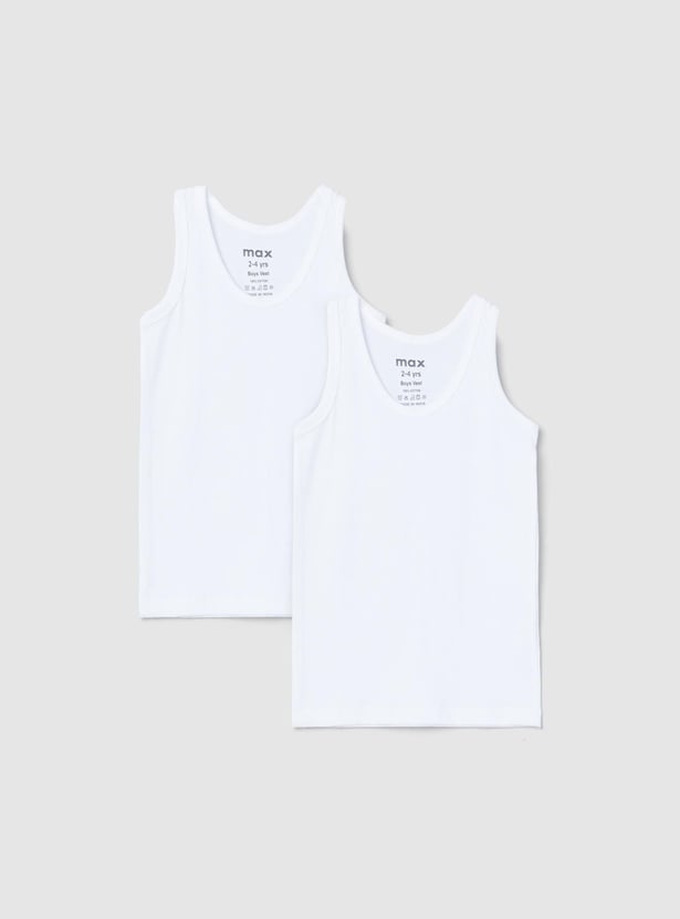 Boys Solid Sleeveless Vest 