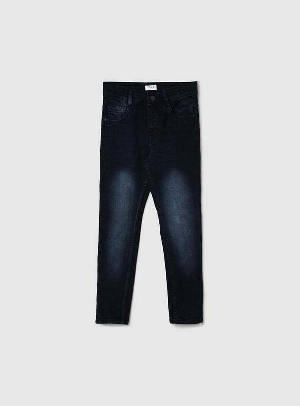 Boys Stonewashed Slim Fit Jeans