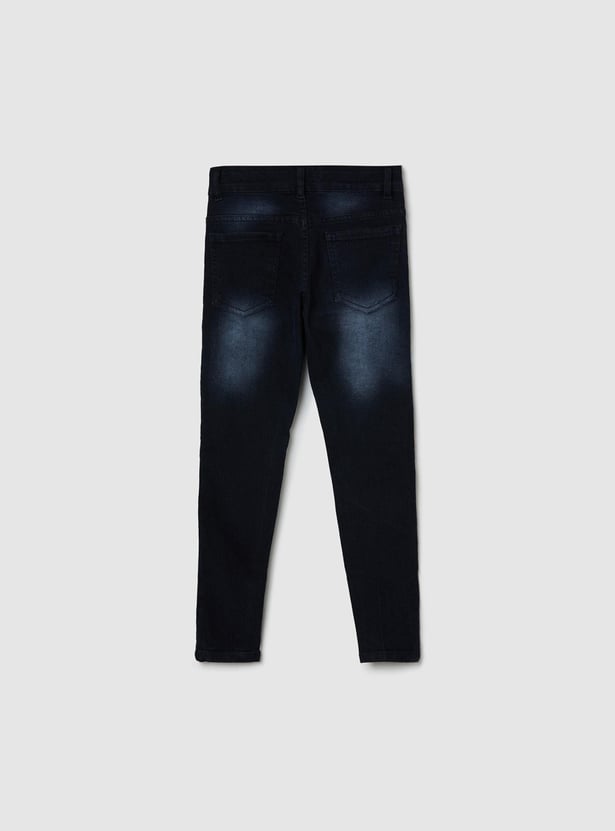 Boys Stonewashed Slim Fit Jeans