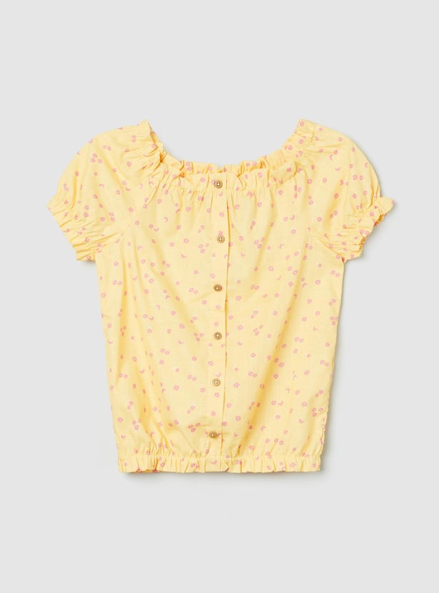 Girls Printed Woven Top