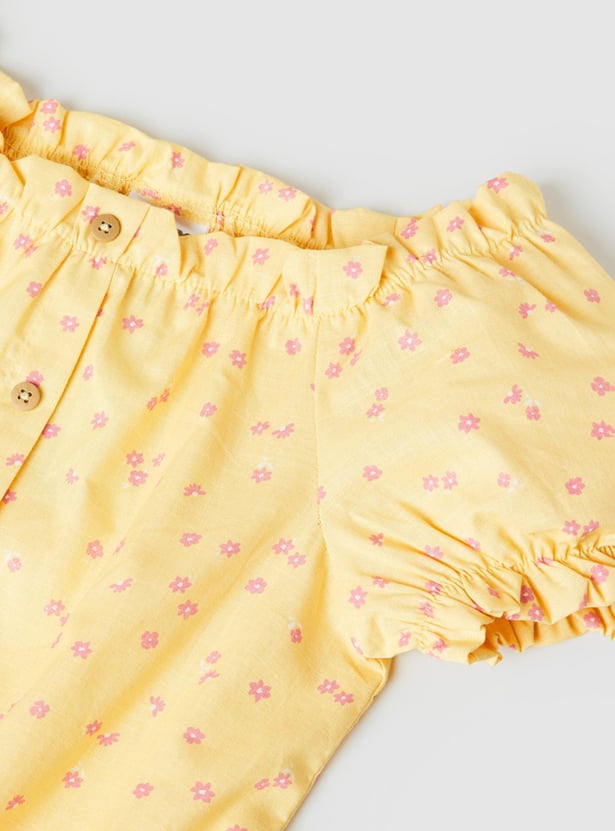 Girls Printed Woven Top