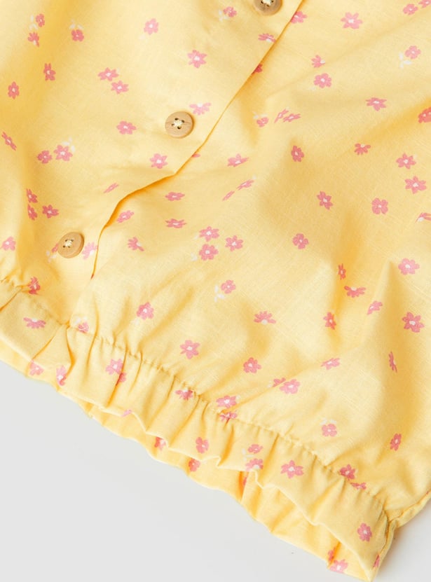 Girls Printed Woven Top