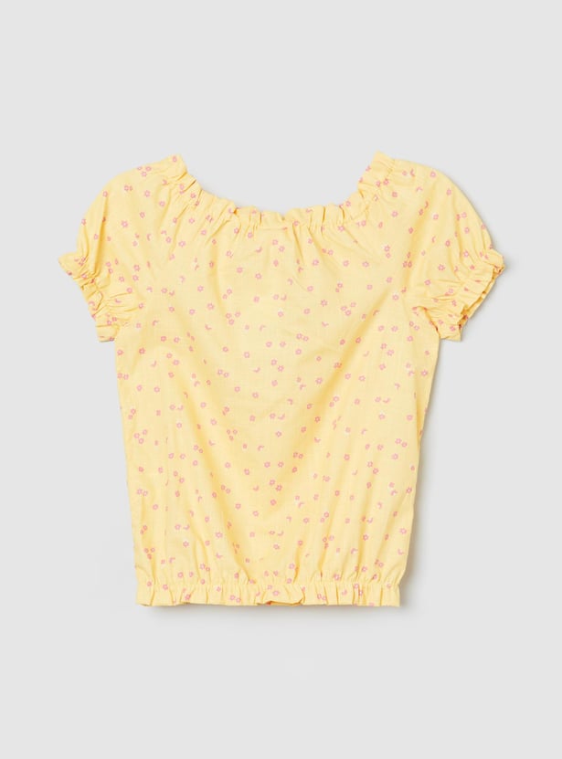 Girls Printed Woven Top