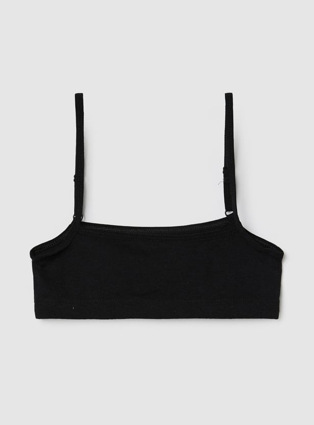 Girls Solid Cropped Camisole - Pack of 2