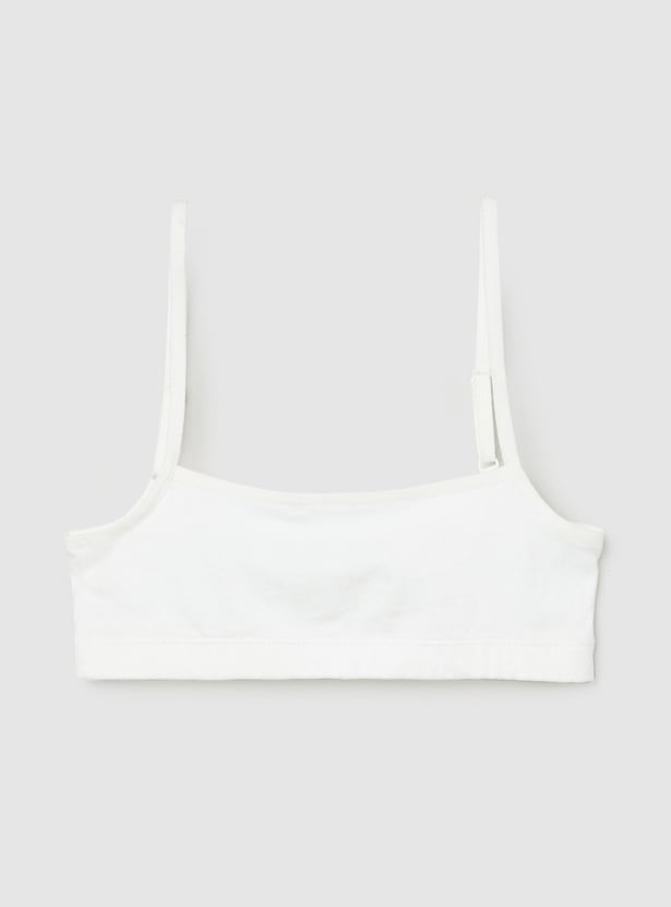 Girls Solid Cropped Camisole - Pack of 2