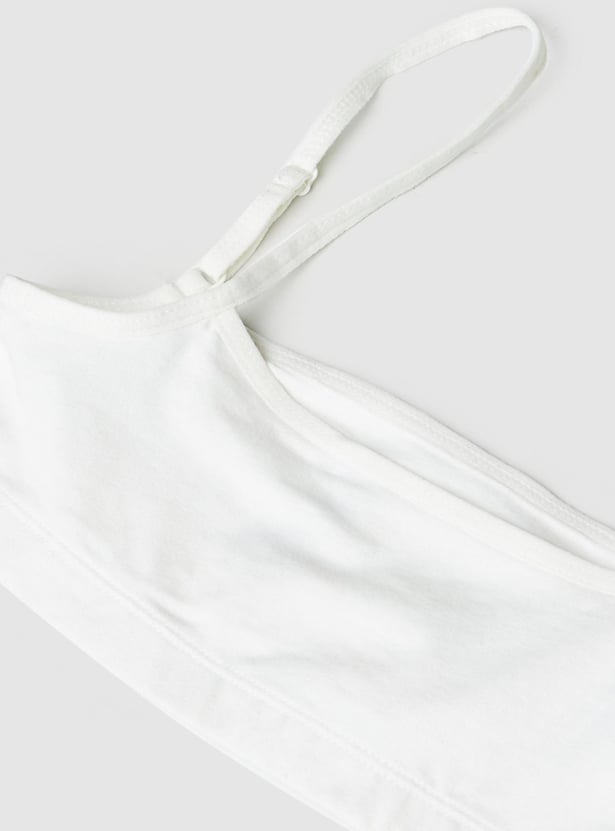 Girls Solid Cropped Camisole - Pack of 2