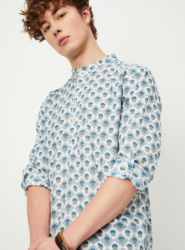 Men Printed Short Kurta