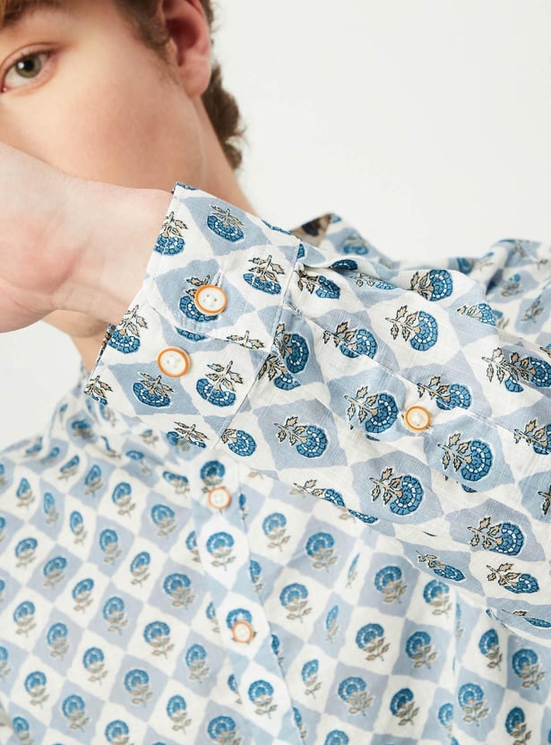 Men Printed Short Kurta