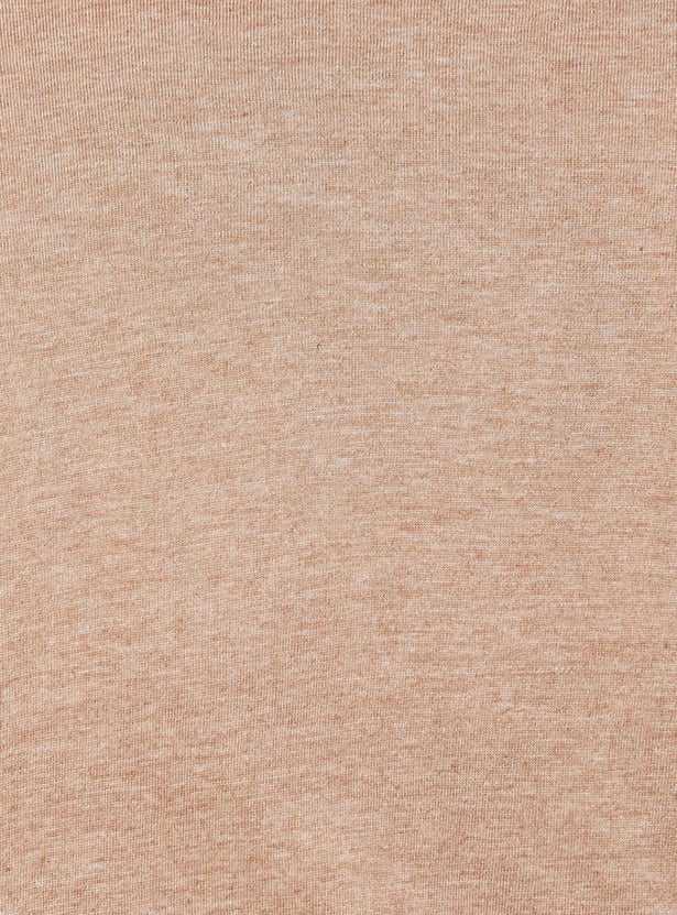 Women Cotton Solid Round Neck T-shirt