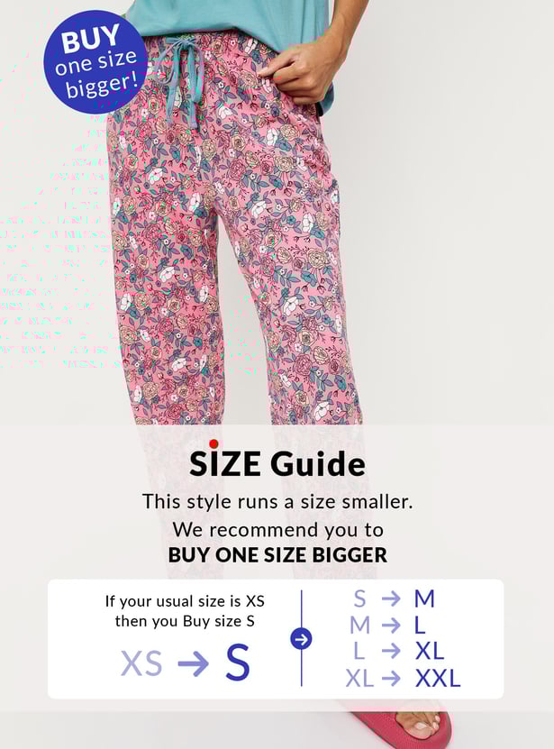 Women Cotton Printed T-shirt with Pyjamas