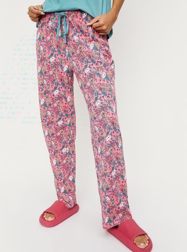 Women Cotton Printed T-shirt with Pyjamas