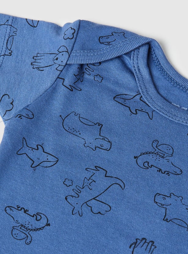 Boys Printed Bodysuit- Pack of 2