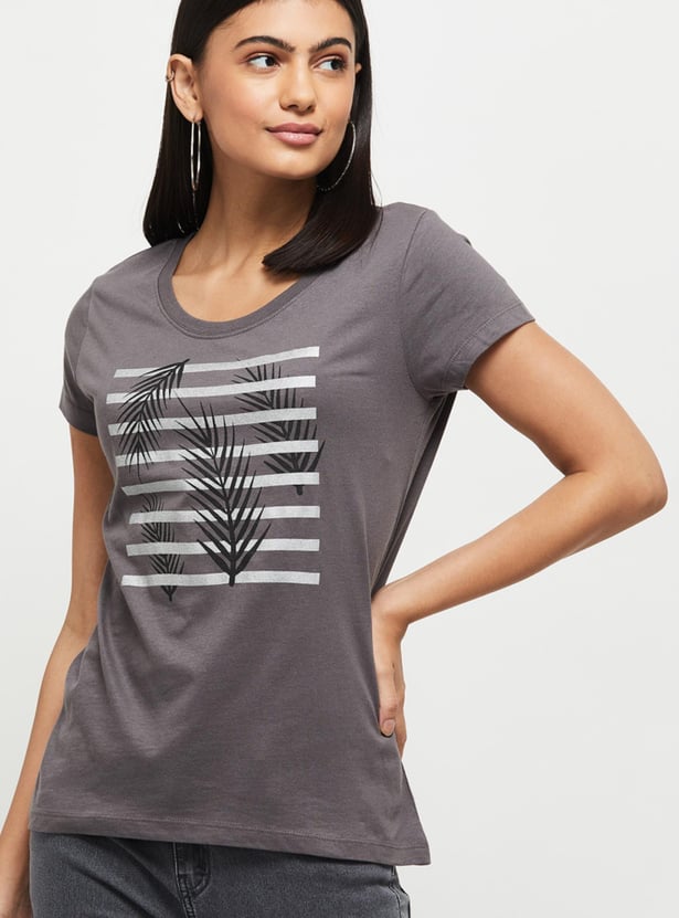 Women Printed Round Neck T-shirt