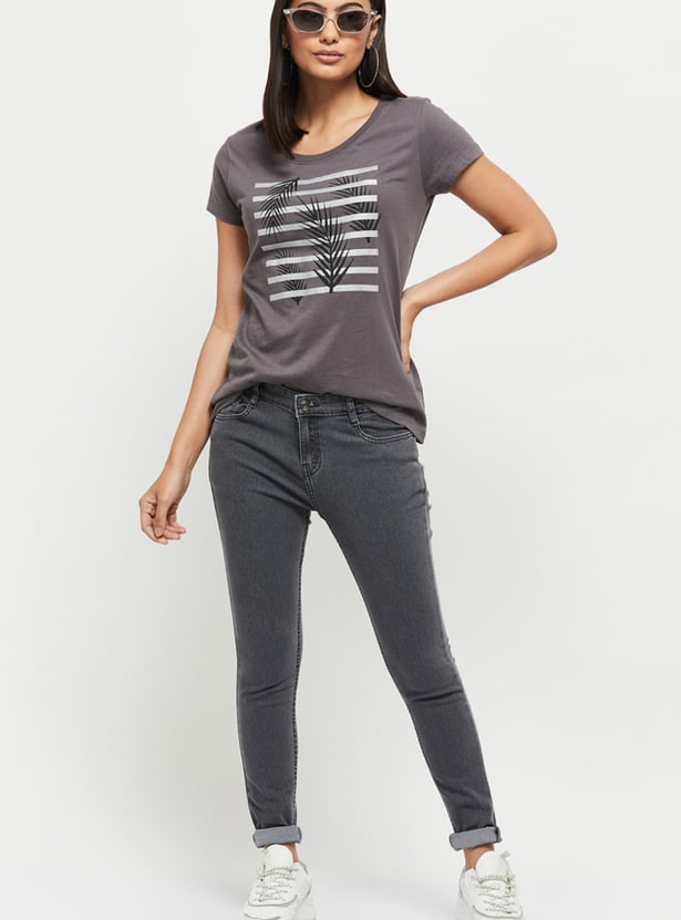Women Printed Round Neck T-shirt