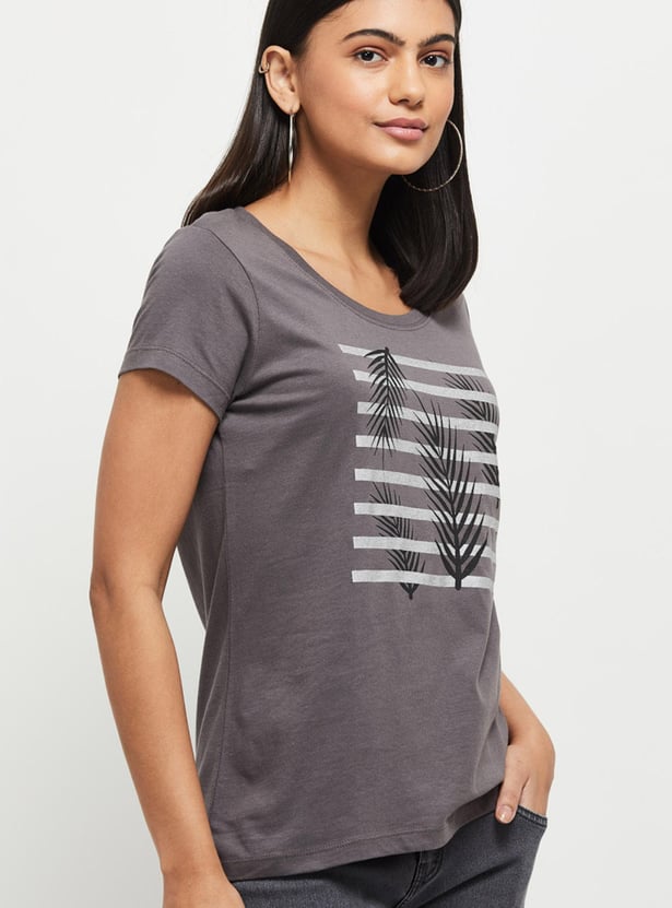 Women Printed Round Neck T-shirt