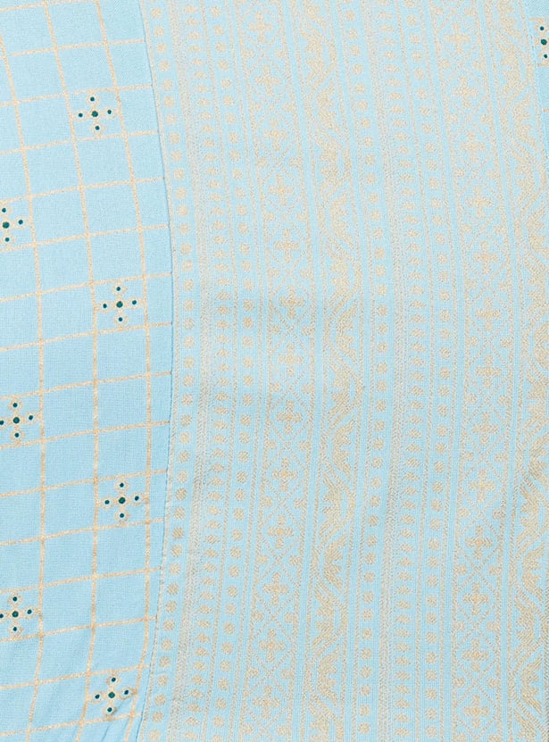 Women Printed Round Neck Flared Kurta