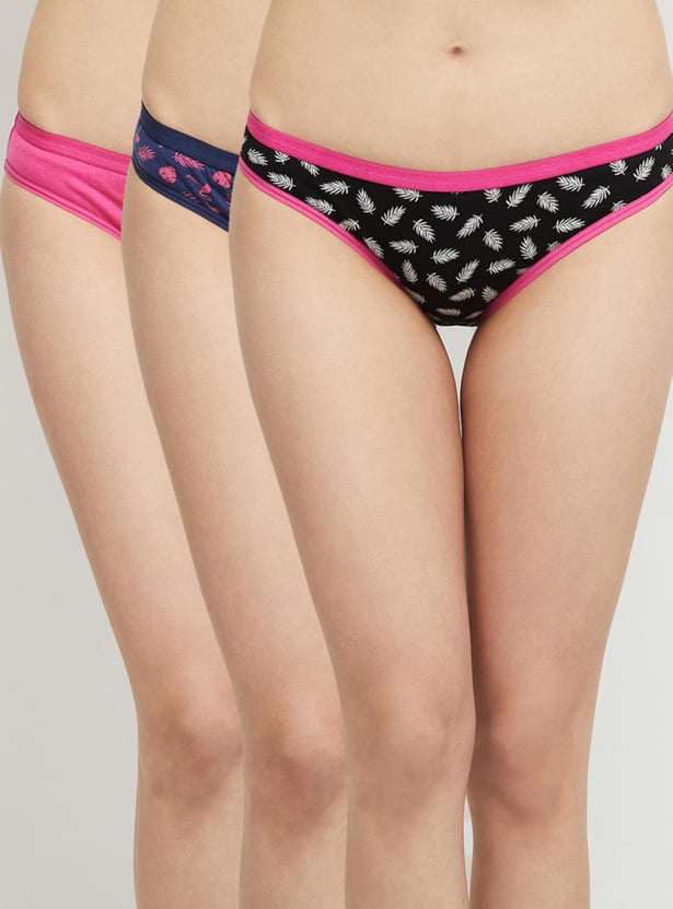 Women Printed Bikini Panty - Pack of 3