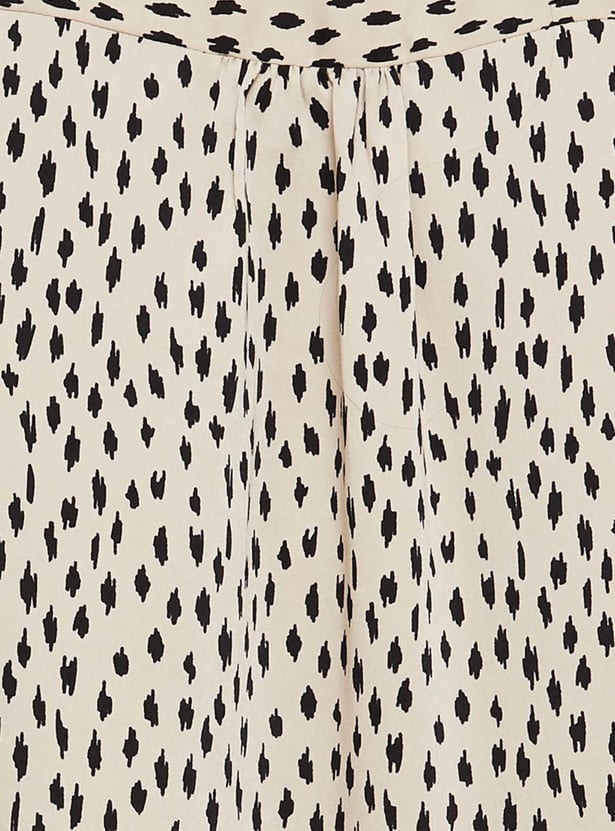 MAX Women Printed Tie-Up Neck Casual Top