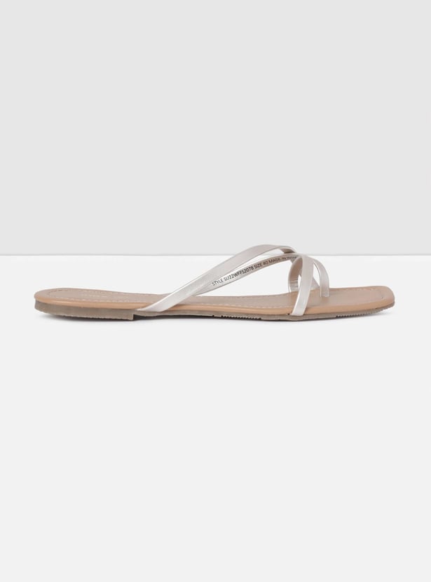 Women Solid Slip-On Flat Sandals