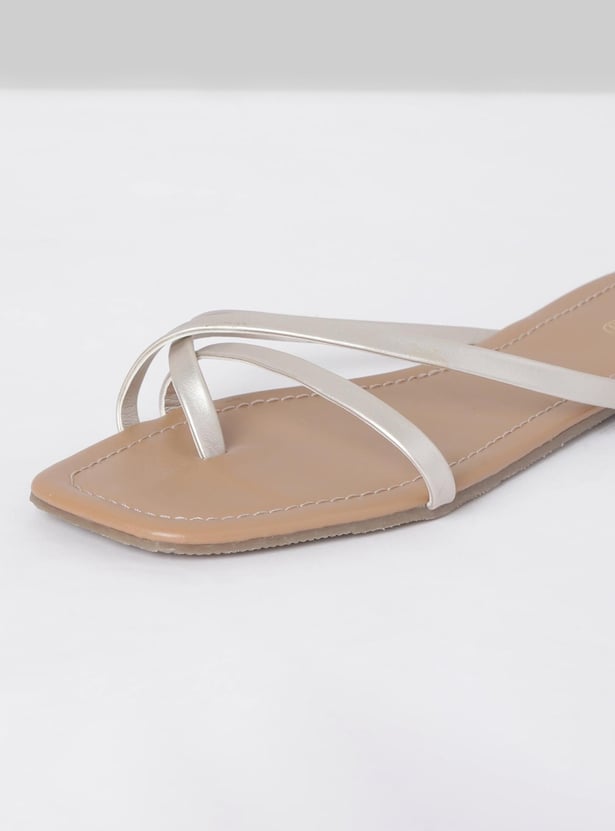 Women Solid Slip-On Flat Sandals