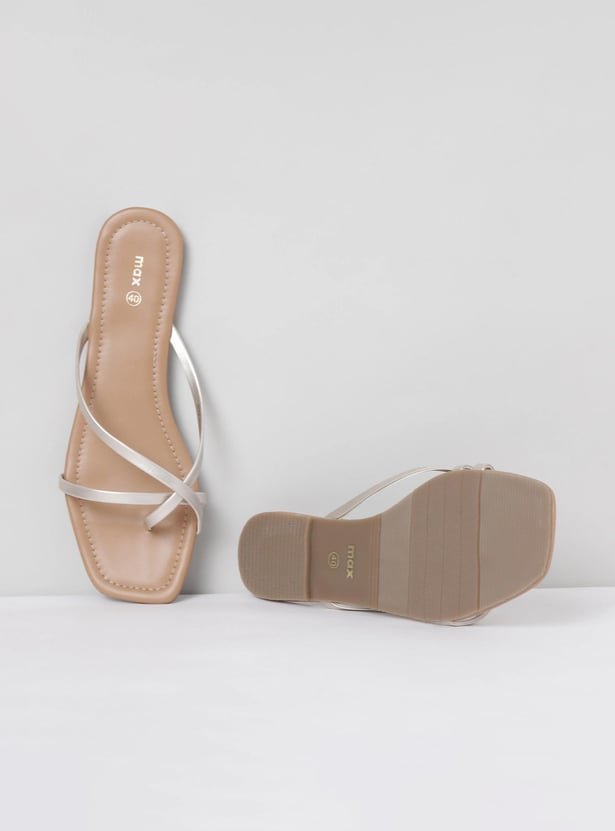 Women Solid Slip-On Flat Sandals