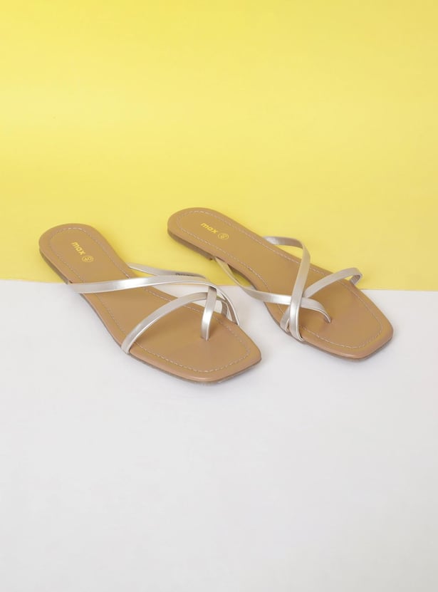 Women Solid Slip-On Flat Sandals