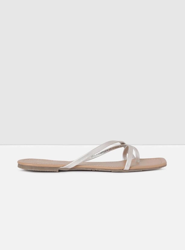 Women Solid Slip-On Flat Sandals