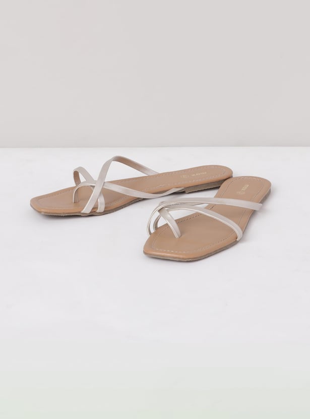 Women Solid Slip-On Flat Sandals