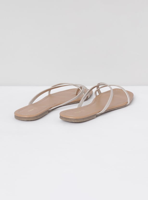 Women Solid Slip-On Flat Sandals