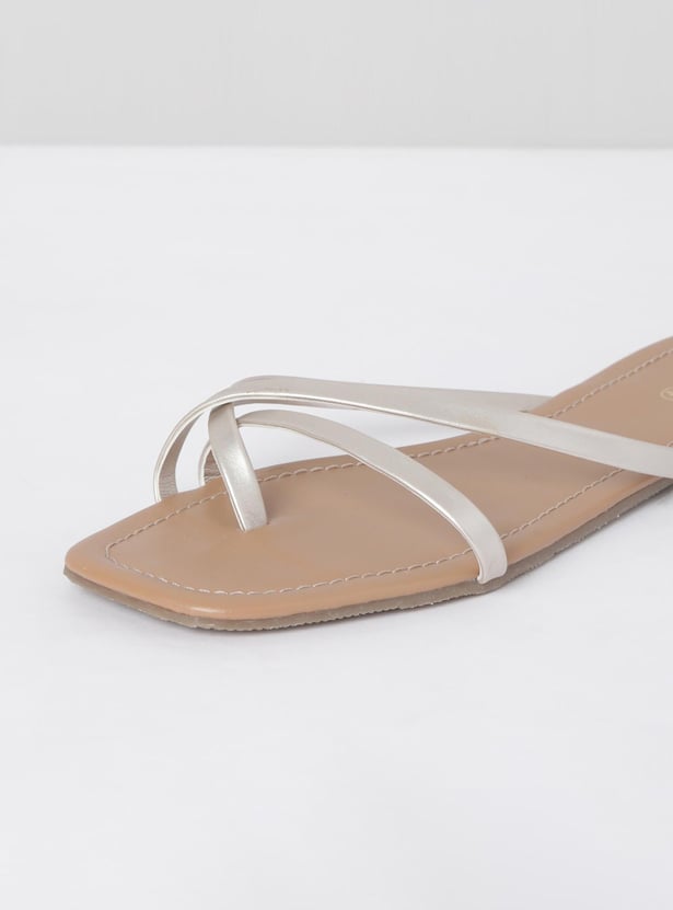 Women Solid Slip-On Flat Sandals