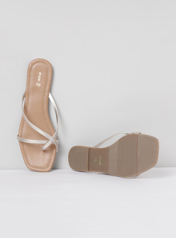 Women Solid Slip-On Flat Sandals