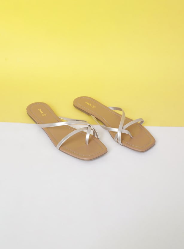 Women Solid Slip-On Flat Sandals