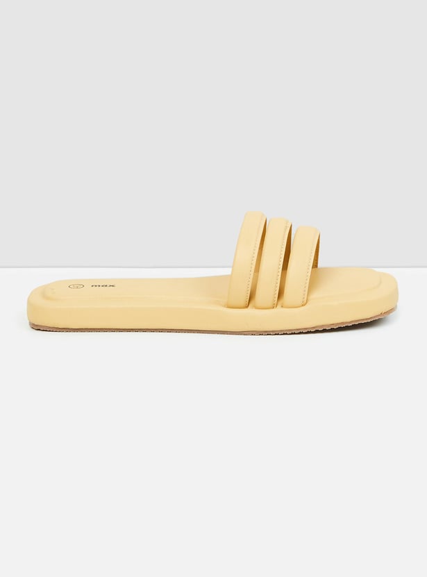 Women Solid Open Toe Flat Sandals