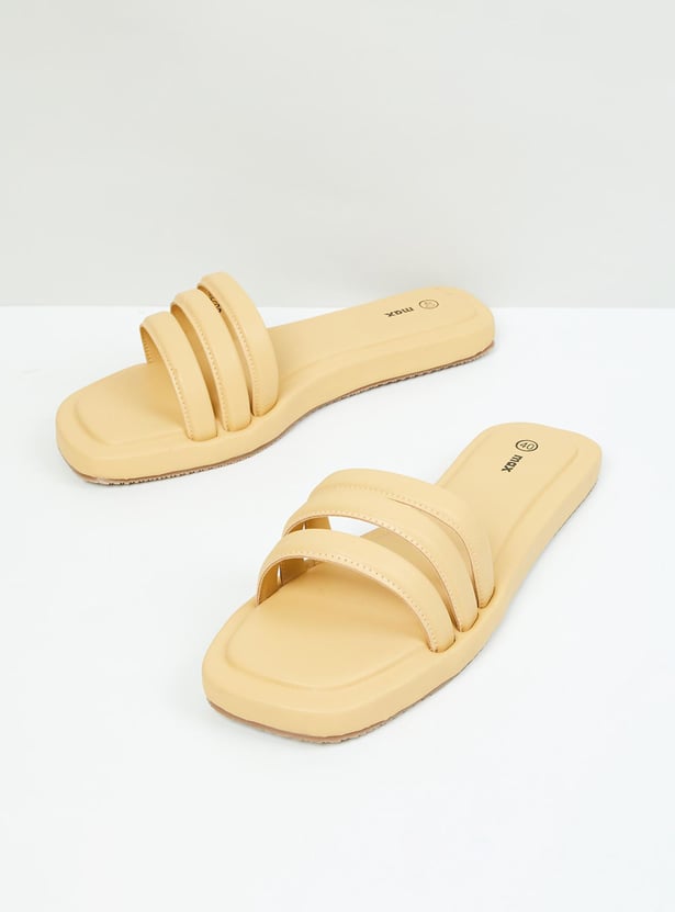 Women Solid Open Toe Flat Sandals