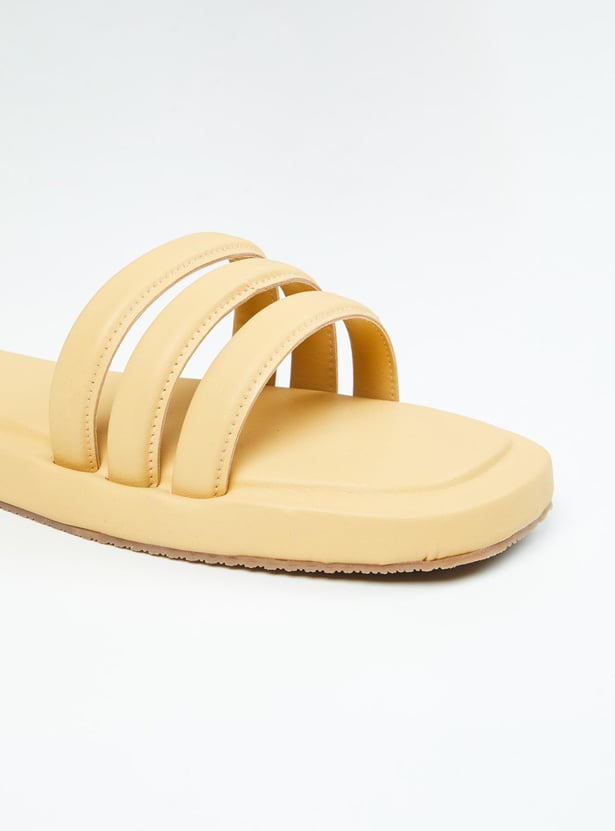 Women Solid Open Toe Flat Sandals