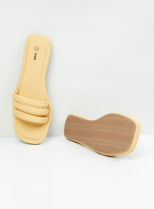 Women Solid Open Toe Flat Sandals