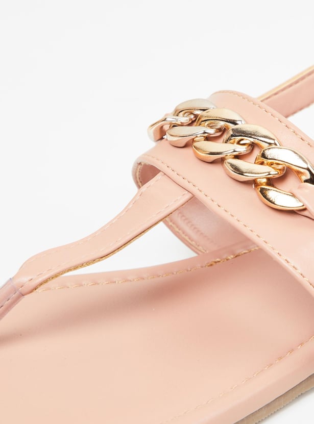 Women Embellished Sling Back Flat Sandals