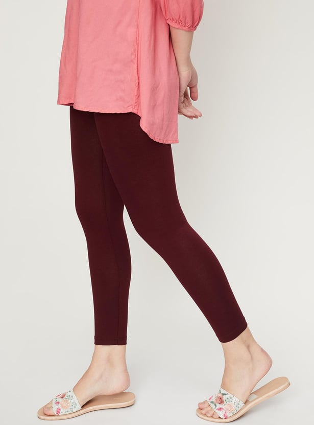 Women Solid Ankle-Length Leggings