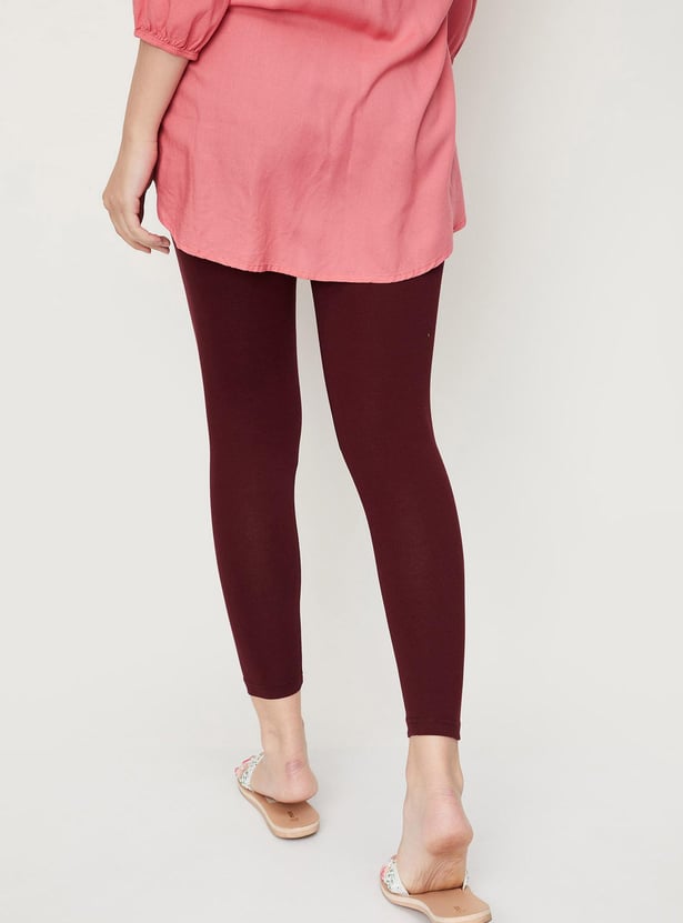 Women Solid Ankle-Length Leggings