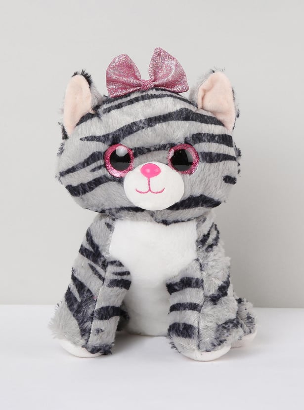 Patterned Furry Cat Soft Toy