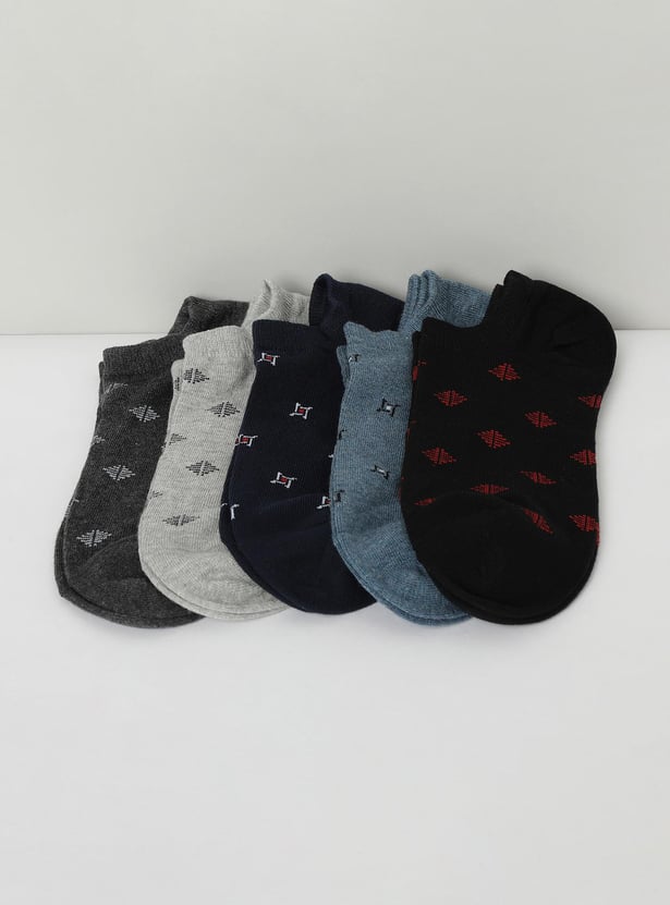 Men Printed Socks - Set Of 5