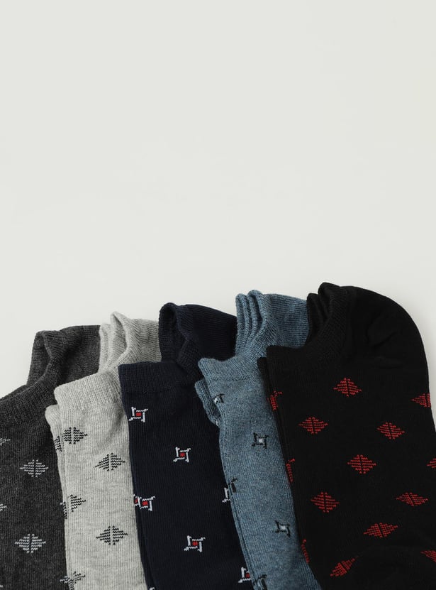 Men Printed Socks - Set Of 5