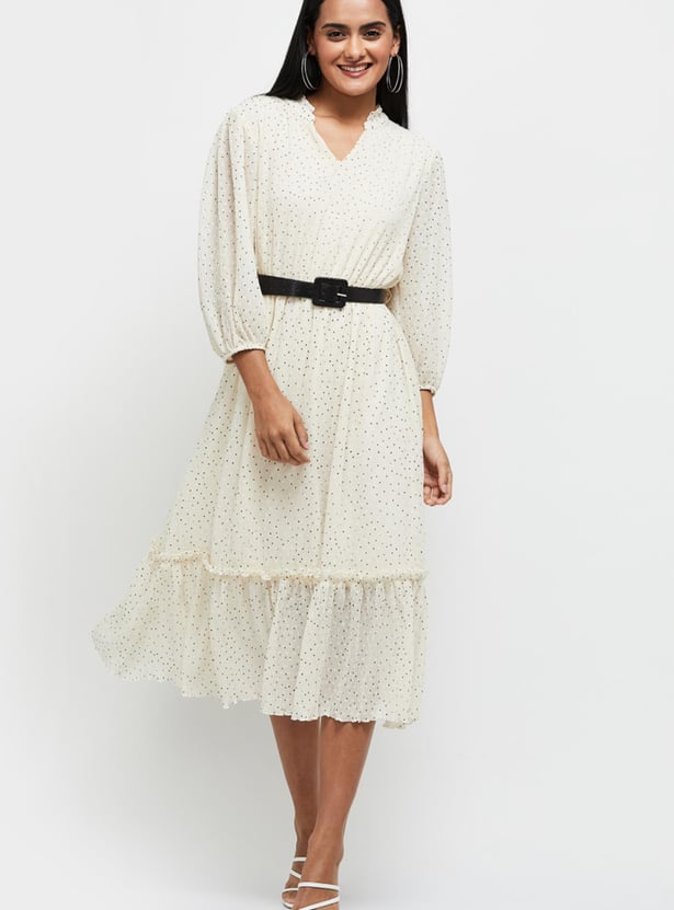 Women Printed Midi A-Line Dress