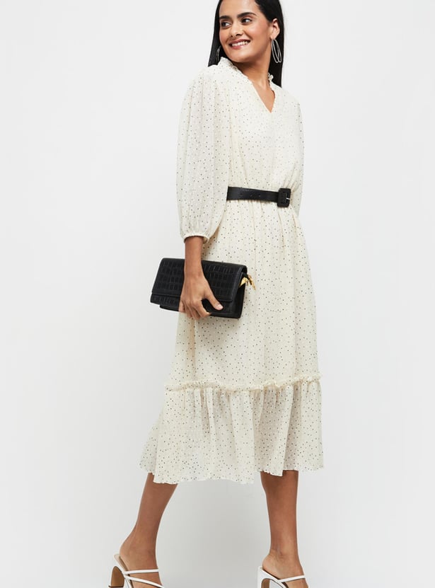 Women Printed Midi A-Line Dress