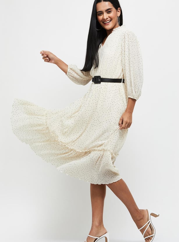Women Printed Midi A-Line Dress