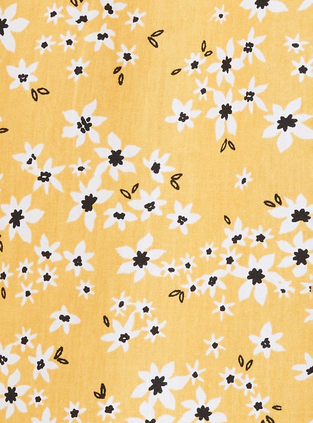 Girls Printed Off-Shoulder A-Line Dress